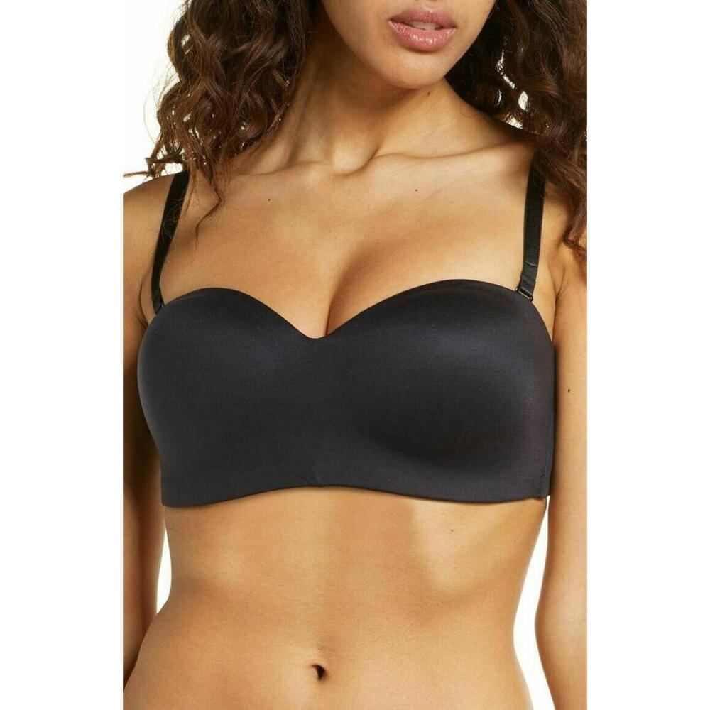 854372 Wacoal Strapless Wire Free T Shirt Bra 32DD BLACK